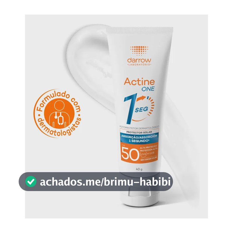 Protetor Solar Facial Dermatológico Darrow Actine One FPS50
