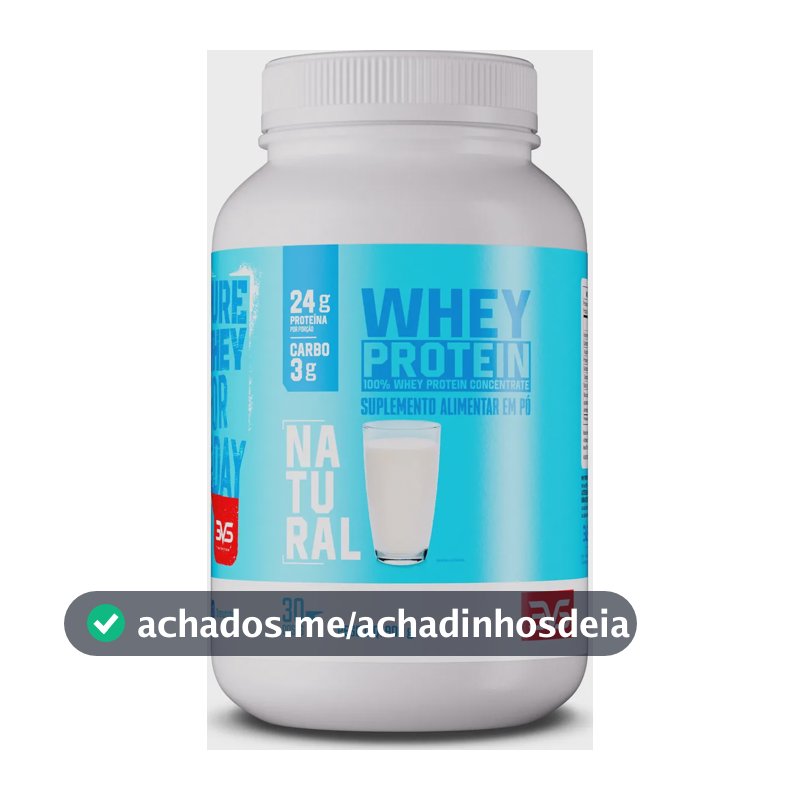 100% WHEY Protein Concentrado 900g Sabor Natural - Proteína 100% Pura - 3VS Nutrition