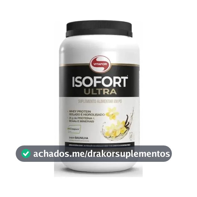 Suplemento Proteína Vitafor Isofort Baunilha 900g Creatina Glutamina