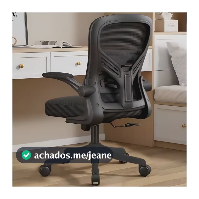 Cadeira De Escritório Ergonômica Laudo NR17 Assento Com Espuma Injetada Regulagem De Altura Ajuste Lombar Estofado Respirável Em Mesh Braços Retrátil Marca Brin7 Modelo B7-007
