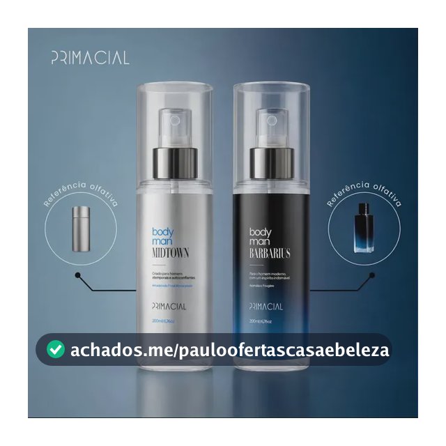 KIT BODY SPLASH MASCULINO BARBARIUS E MIDTOWN 200ML - PRIMACIAL PERFUME FRESCO AMADEIRADO
