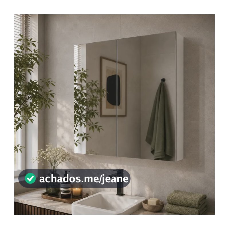 Espelheira para Banheiro Aéreo Estilare Nature com Espelho 75cm Nude