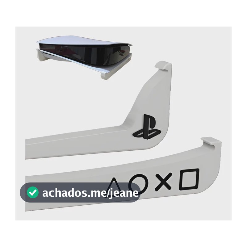 Suporte Horizontal Compatível C/ Ps5 Fat C/ Disco Play5 Cor Branco Slim