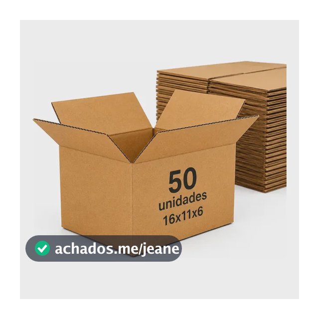 Kit 50 Caixa De Papelao 16x11x6 Embalagem Pequena Correios Marrom-claro