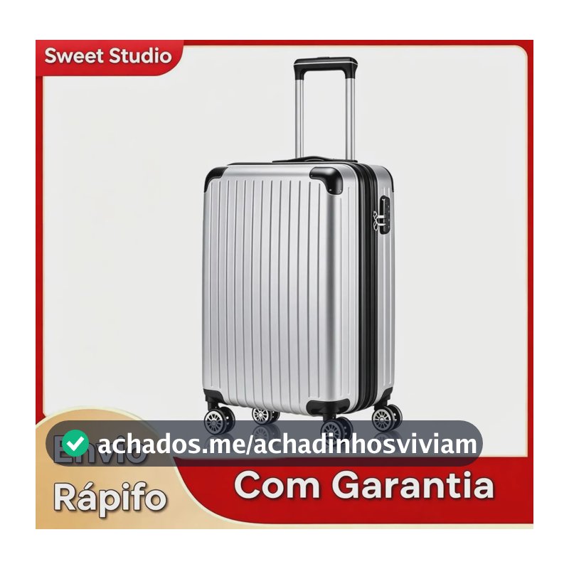 Mala Sweet Studio 10kg Com Ziper Extensor Abs Rodinhas 360 Leva Na Cabine Do Avisão Resistente Prateado 2040