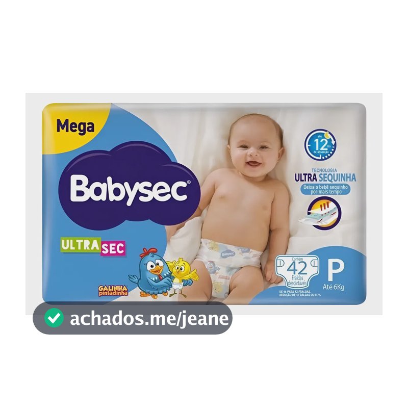 Fralda Babysec Galinha Pintadinha Ultrasec P 42 Unids P
