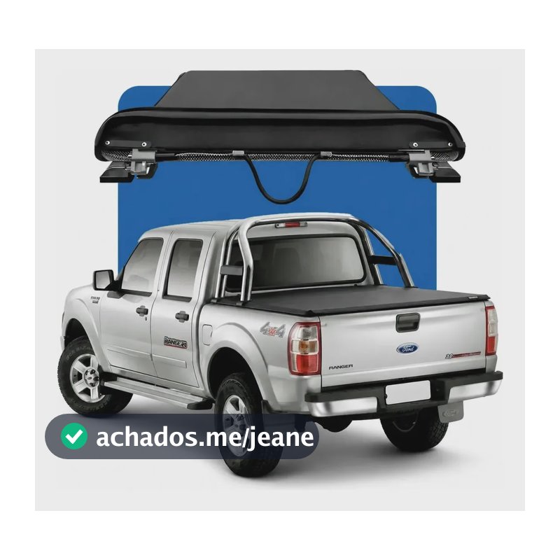 Capota Lona Marítima Ford Ranger Cabine Dupla 1995 Até 2011 Preto