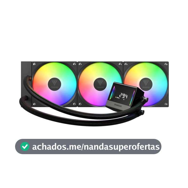 Water Cooler Gamdias Chione E4-360 Preto Display Argb 360mm