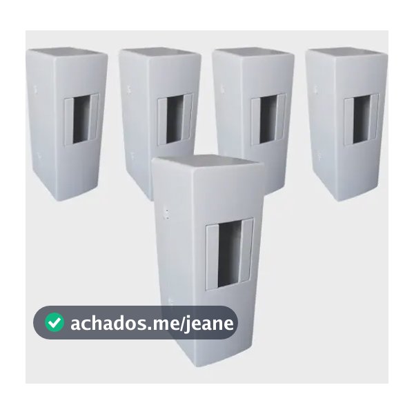 Kit 5 Caixa Disjuntor Bipolar Sobrepor 1-2 Disjuntores Slim