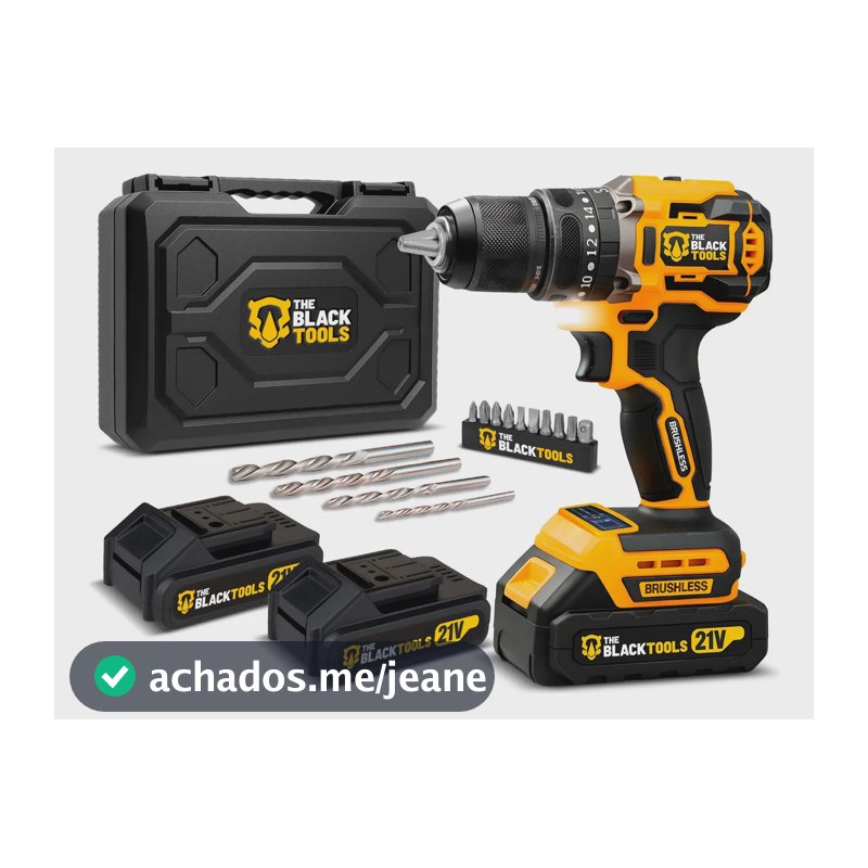 Parafusadeira Furadeira Impacto Brushless Profissional 21v Amarelo E Preto 127/220v 60hz