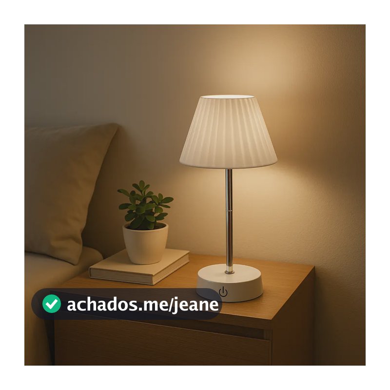 Luminária De Mesa Abajur Decorativo Para Quarto E Sala Led Branco 12v
