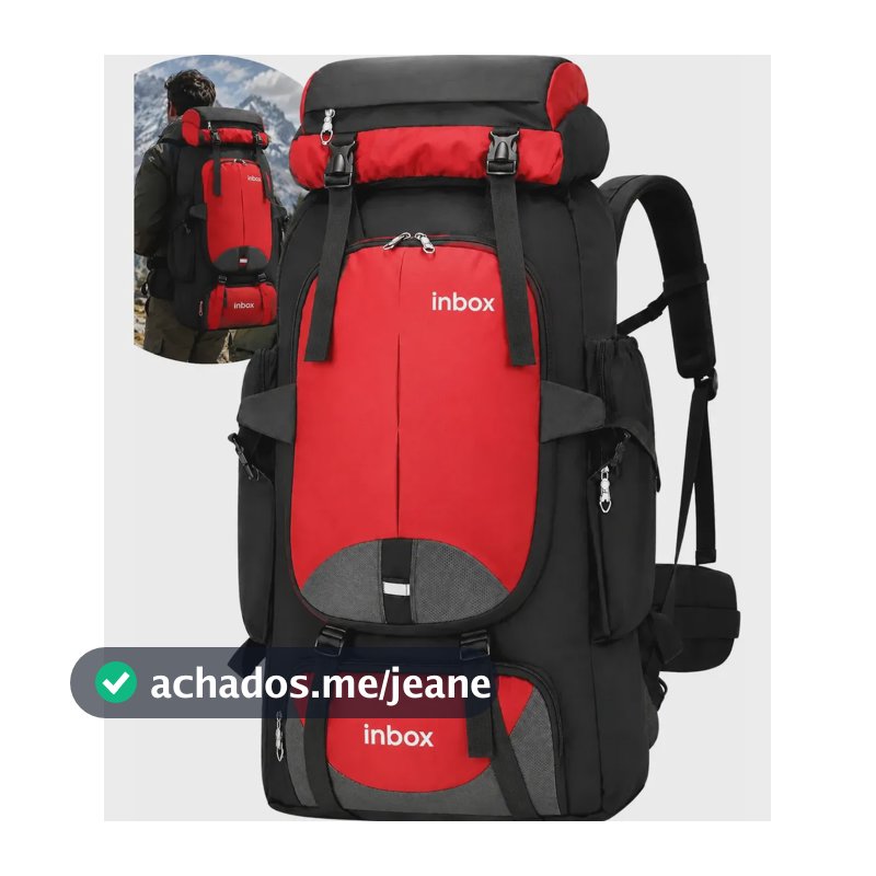 Mochila Cargueira Camping Travessia Trilha Impermeável 80l Cor Vermelho Inboxmobile