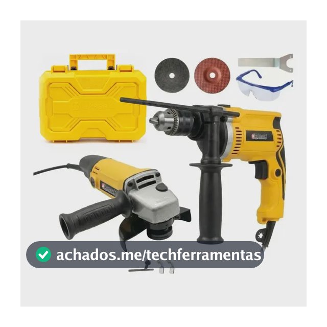 Kit Furadeira Parafusadera + Esmerilhadeira Lixadeira Maleta