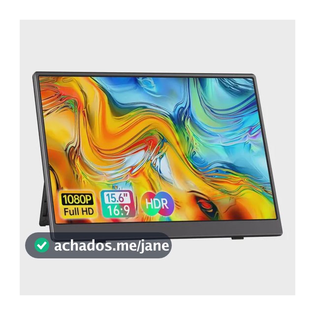 Monitor Portátil 15.6'' Tela Externa Hdr Ips 1080p Ultrafino Preto 127/220v