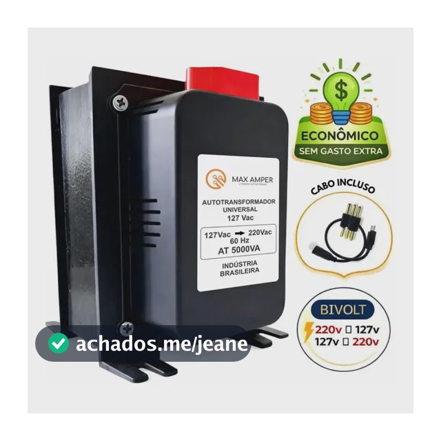 Transformador 5000va 110-220 Ou 220-110 Conversor Bivolt 12000 Btus C/ N F Geladeira Ar Condicionado Impressoras Brother Microondas Máquina Costura Lavar Roupas