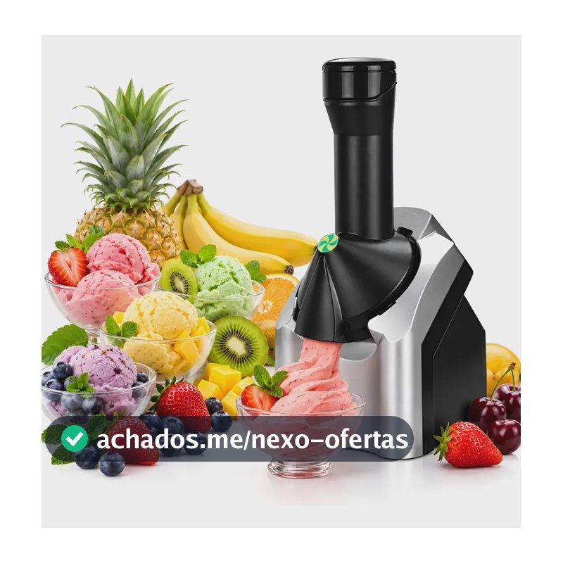 Máquina De Sorvete De Frutas, Sorvete Natural Caseiro Raspad Preto 127v 50/60hz