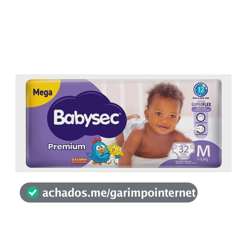 Fralda Premium Flexiprotect Galinha Pintadinha Babysec Sem gênero M