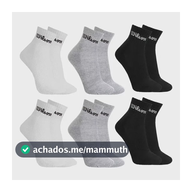 Kit 6 Pares Meias Wilson Cano Médio Masculino Adulto 38-43