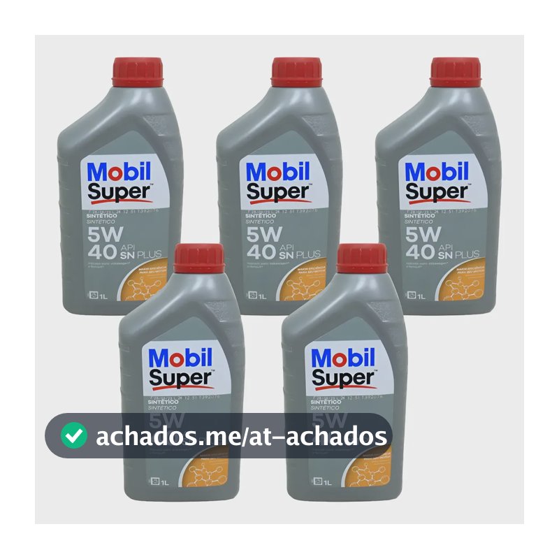 Kit 5 Óleos Motor 5w40 Sintético Mobil Sn Plus