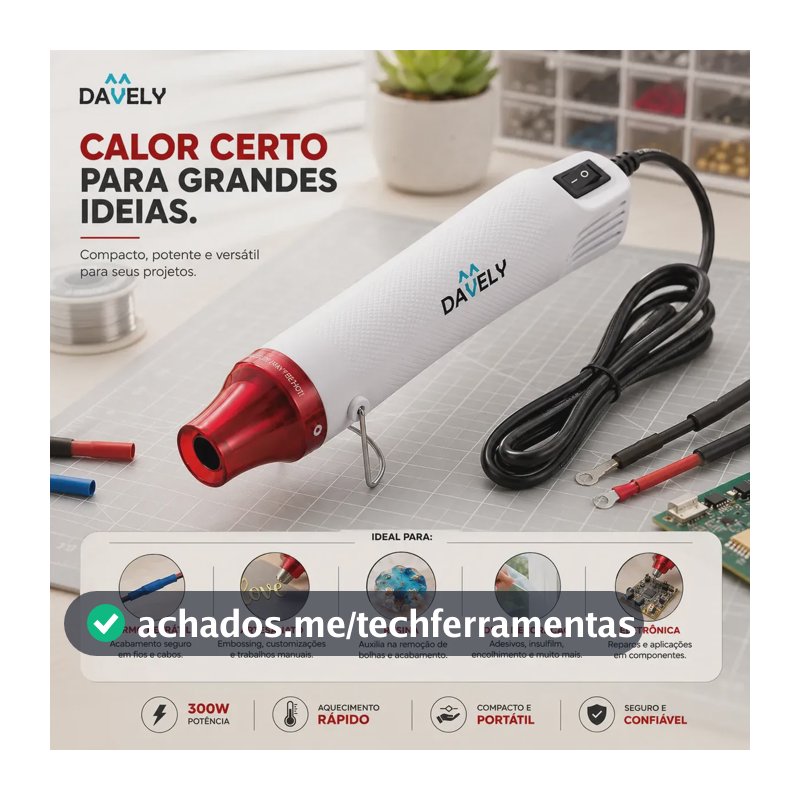 Soprador De Calor Mini Portatil 300w Pistola Ar Quente Soprador Termico Pistola De Ar Quente Mini Soprador Termico Pistola Calor Ar Quente Portátil Artesanato Resina Eletrônica Davely