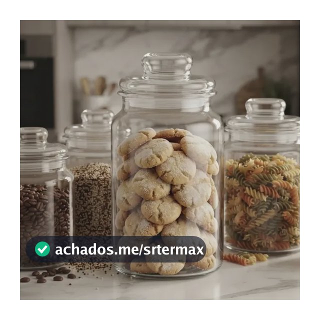 Pote De Vidro Hermético 1,3 Litros Porta Mantimentos Cozinha Café Biscoito Alimentos Cozinha