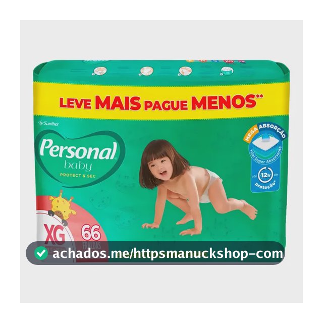 Fralda Personal Protect & Sec XG com 66 Unidades