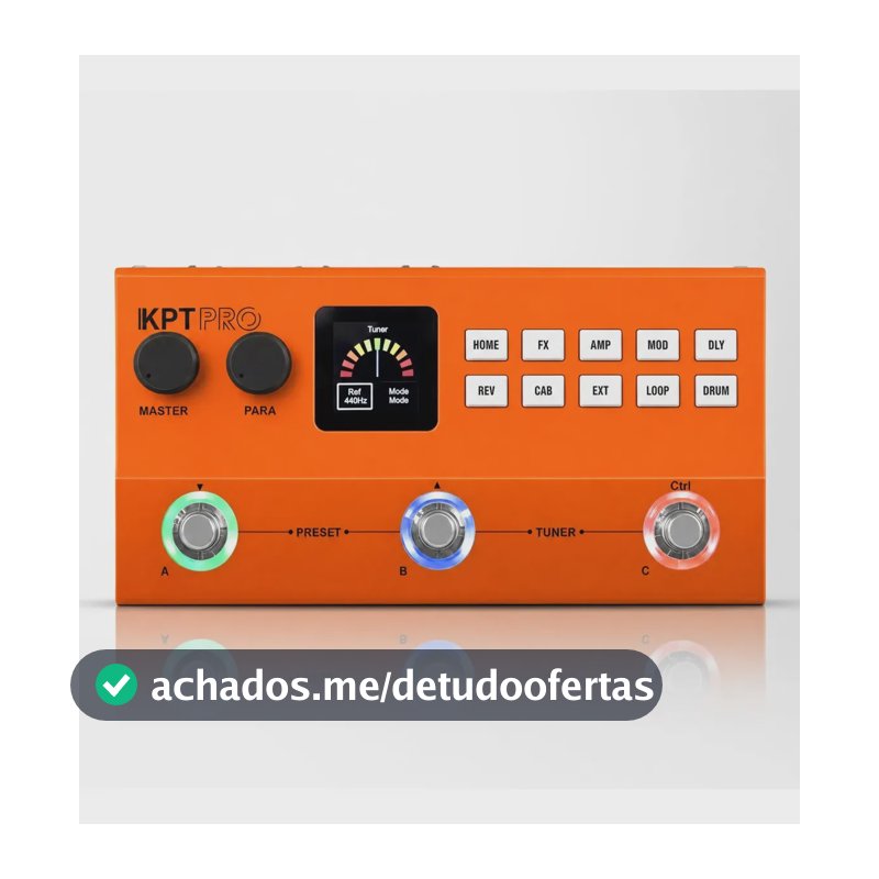 Pedaleira Guitarra Yuimer Kpt Pro Multiefeitos Bluetooth Orange