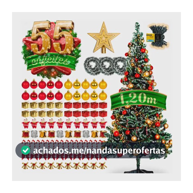 Árvore Natal Nevada Pinheiro 120cm Enfeitada Decorada
