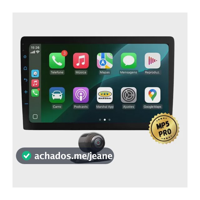 Central Multimidia 9'' Mp5 Pro+ Carplay Android Auto Sem Fio