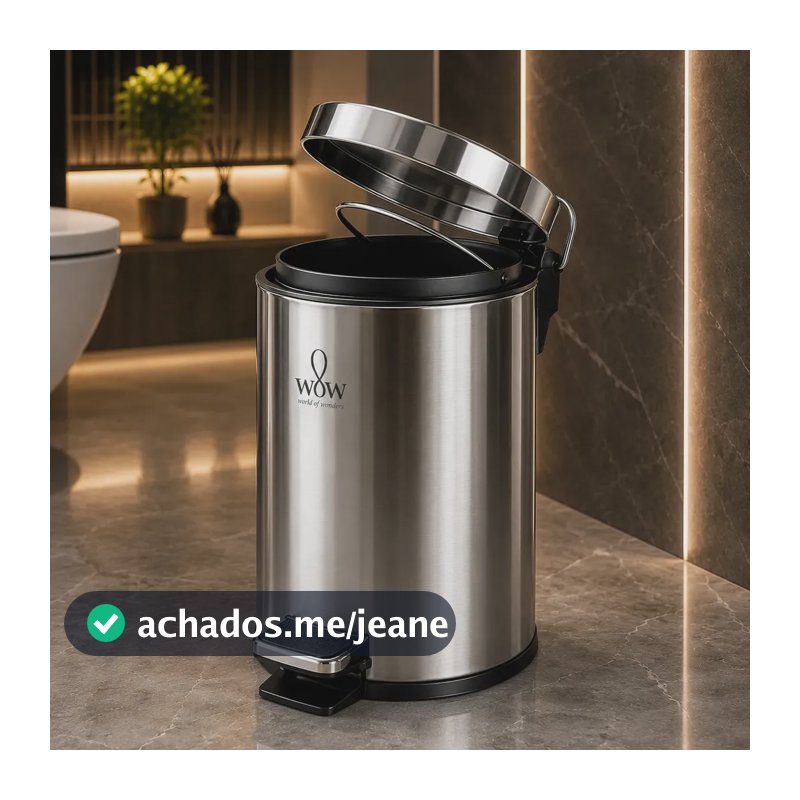 Lixeira Inox 5L Com Pedal Balde Removível Banheiro Cozinha Wow World Of Wonders