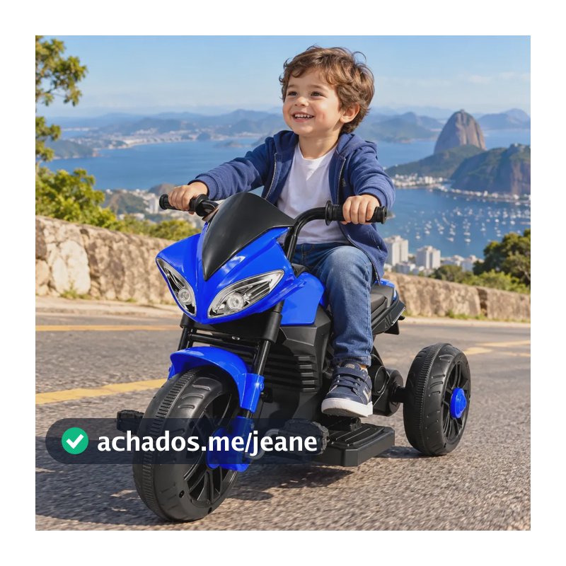 Moto Elétrica Infantil 6V Triciclo Com Pedal 2 em 1 Com Luz e Som