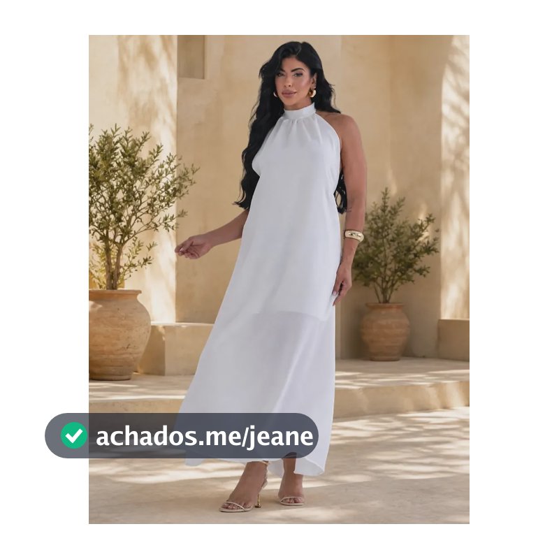 Vestido Liso Linho Longo Leve Forrado Elegante Casual Festa Off-white Lisa 36 - 38