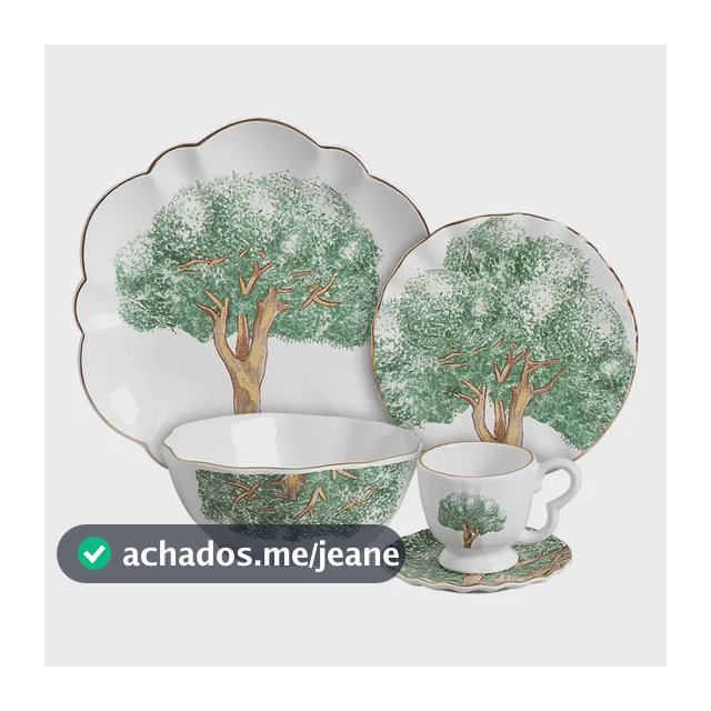 Aparelho Jantar de Cerâmica 20 Peças Linha Ypê Verde - Scalla Cerâmica