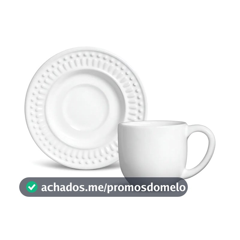 Jogo de Café Porto Brasil Cerâmica 12 Peças Branco 72ml
