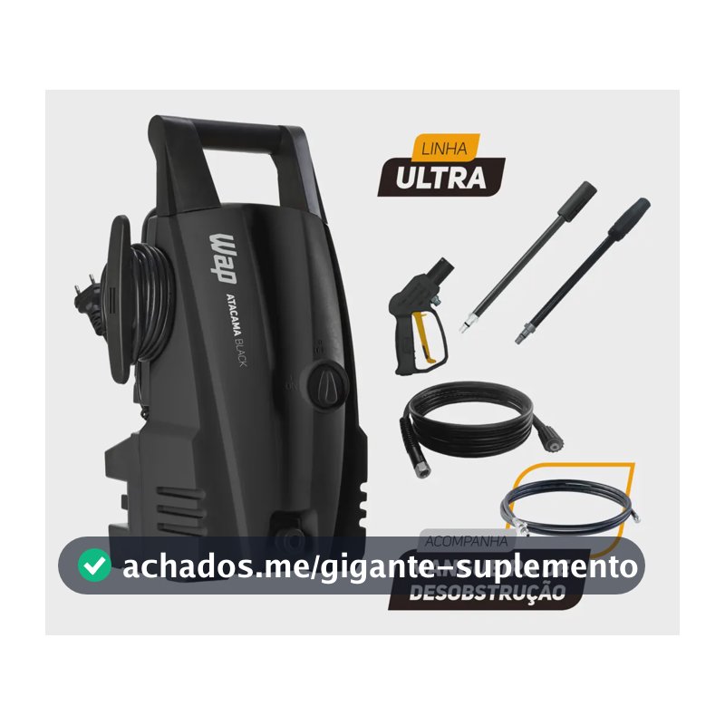 Desobstruidora e Lavadora de Alta Pressão WAP Atacama Black Ultra 1400W 1500 PSI