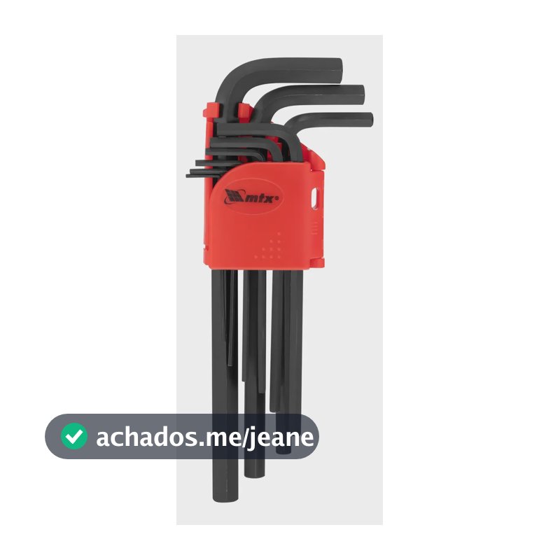 Jogo De Chave Allen Longa Oxidado Preto 15-10mm 9pcs Mtx Preto