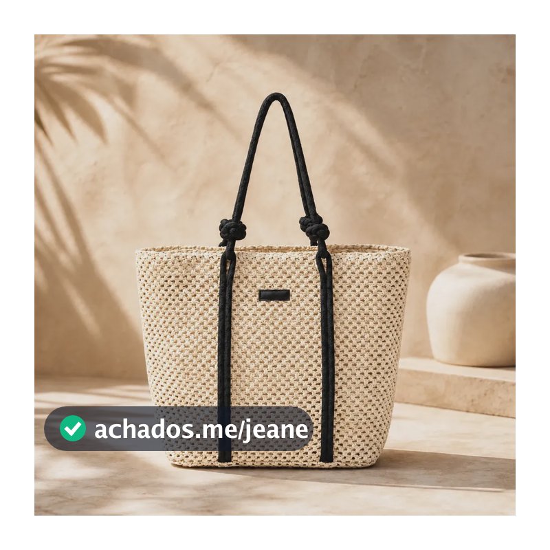 Bolsa De Praia Feminina Grande Palha Trançada Alça Corda Reforçada Verão Piscina Passeio Cor Palha Bogu By Siss