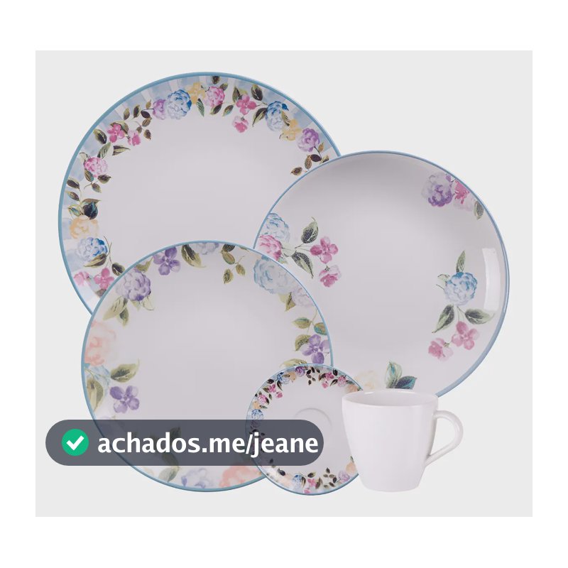 Aparelho De Jantar Tramontina Aura Porcelana 20 Peças Florido