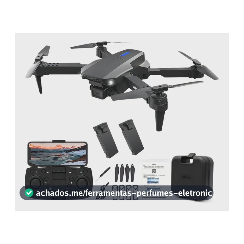 Drone Pro Full Hd Dobrável Wi-fi Câmera Completo 2 Baterias Preto -pro Full Fotografia Aerea Iniciantes Brincar