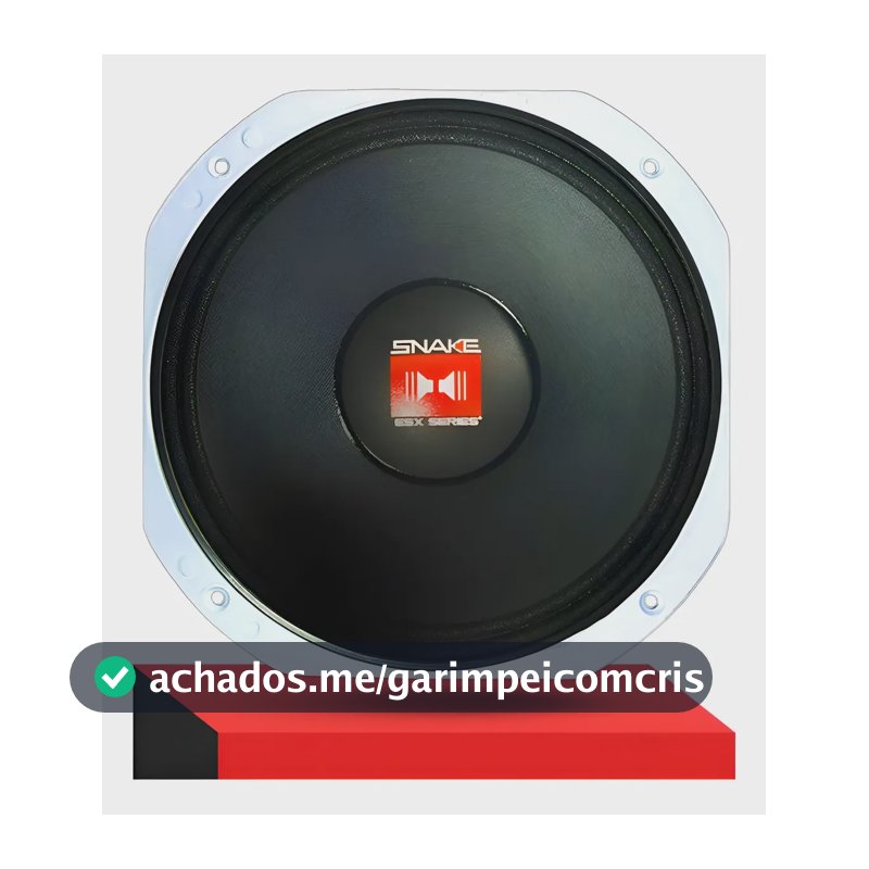 Woofer 10 Polegadas Auto Falante Médio Snake 450w Rms 8 Ohms Preto 8 Ohms