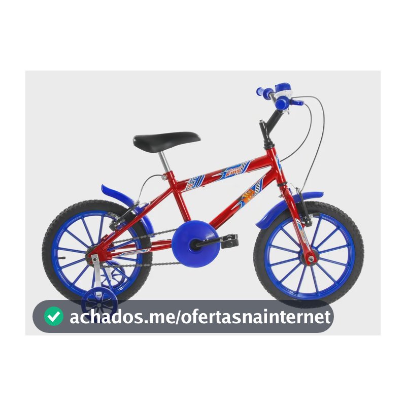 Bicicleta Infantil Aro 16 Menino Ultra Bikes De 4 A 6 Anos Azul e Vermelho
