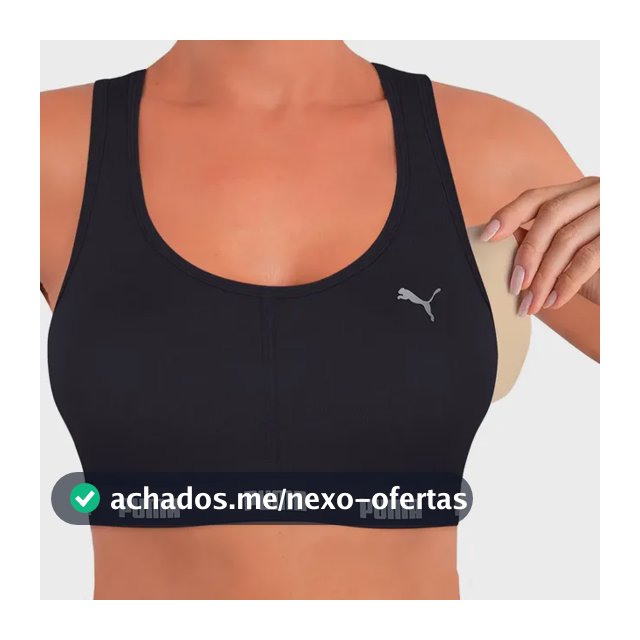 Top Puma C/ Bojo Removível Alta Sustentação Academia Fitness