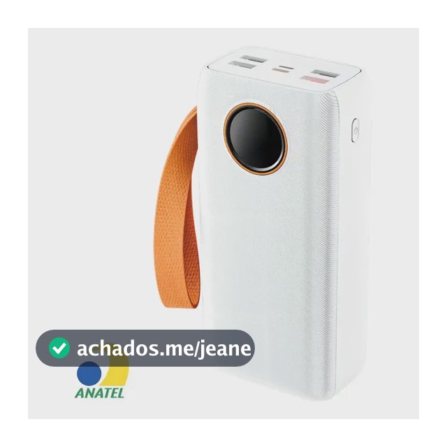 Power Bank Carregador Portátil Com Cabo Display Turbo Boyu Cell Preto 20.000mah Branco