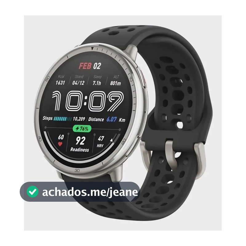 Amazfit Active 2 Silicone Smartwatch A2437 Caixa Prateado Pu Prateado Mesh Preto