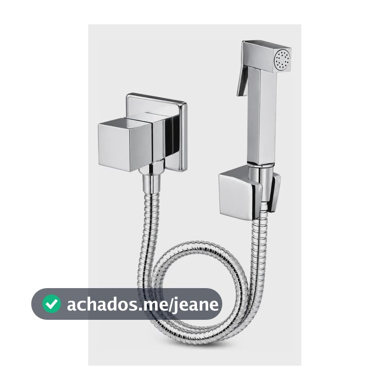 Ducha Higiênica Luxo Inox Quadrada Cromada Premium