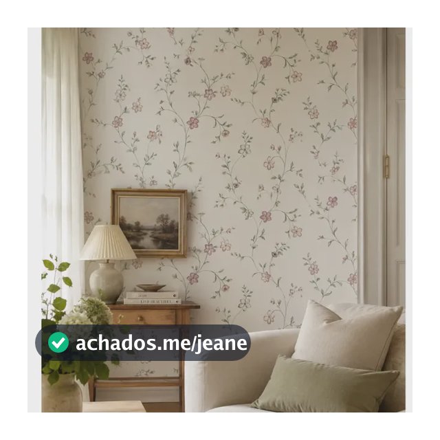 Papel De Parede Lavabo Floral Aquarelado Rosé Decorativo
