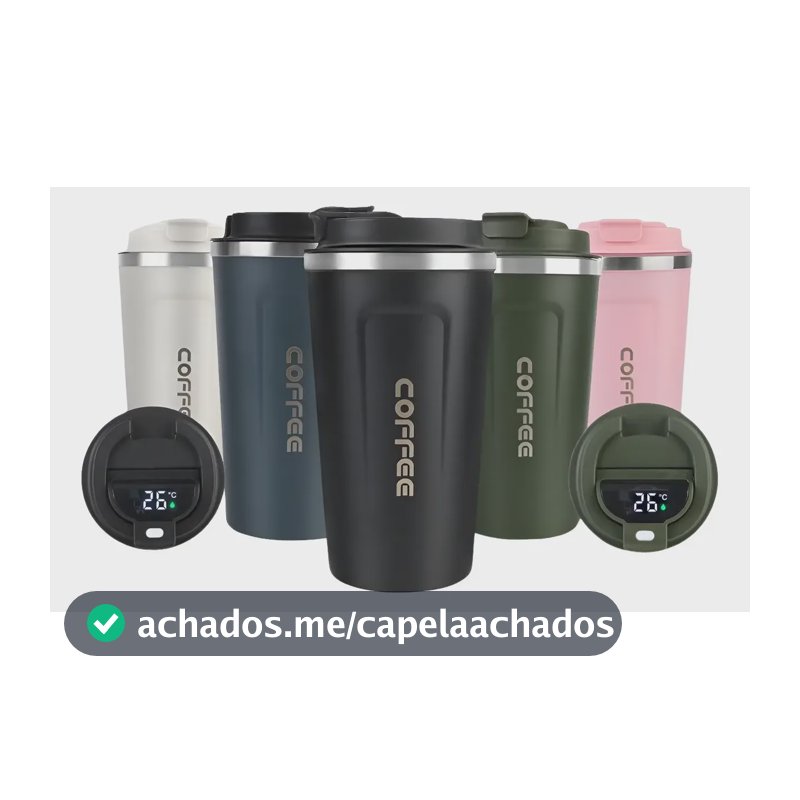 Caneca Copo Termico Coffee Inox Com Tampa Anti-vazamento Branco Coffee