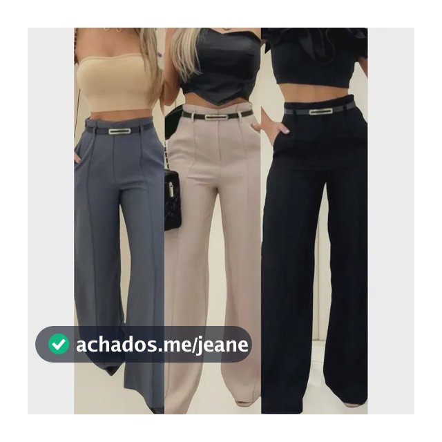 Kit 2 Calças Alfaiataria Social Com Cinto Tendencia Inverno