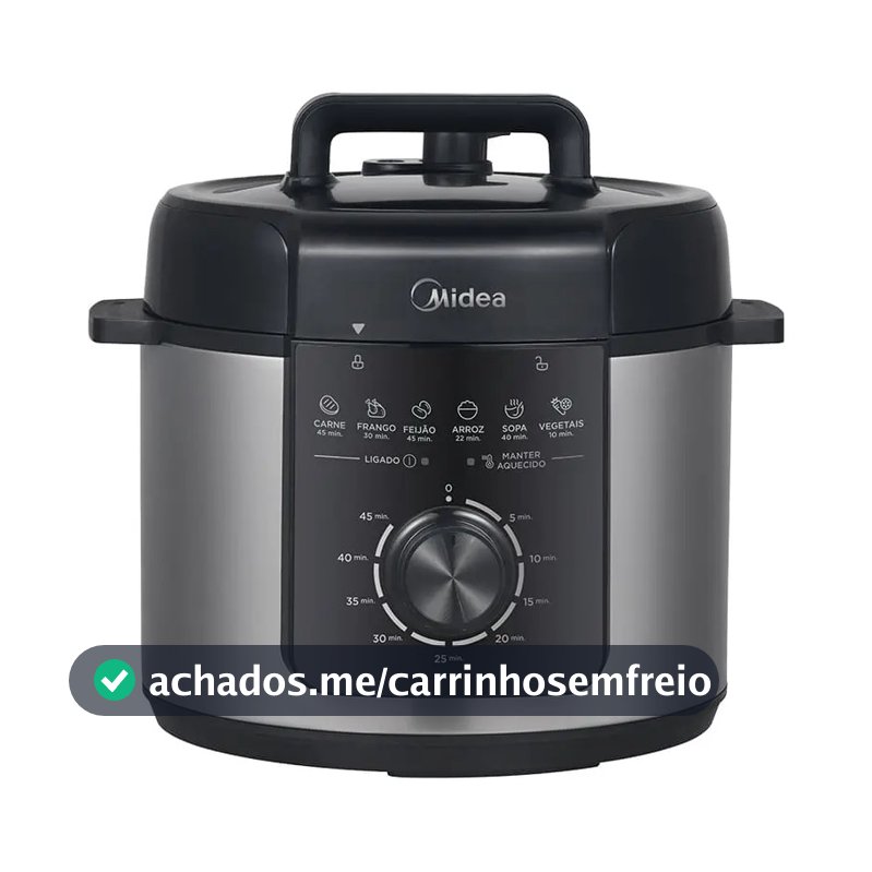 Panela De Pressão Mecânica Preta E Inox 4l Midea Cor Cinza