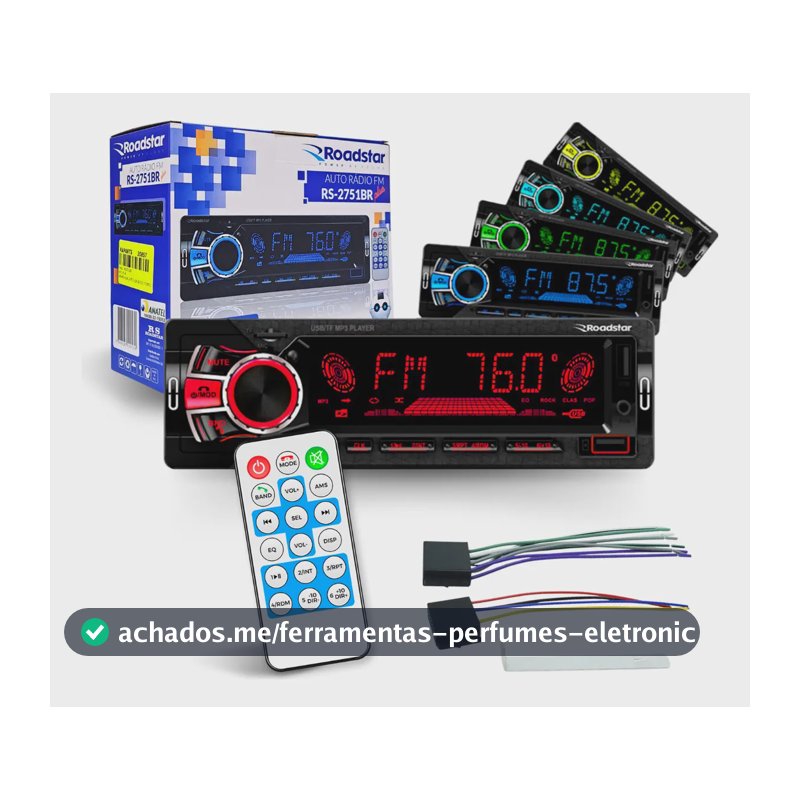 Radio Automotivo Roadstar Rs-2751br Bluetooth Usb Aux Sd Fm